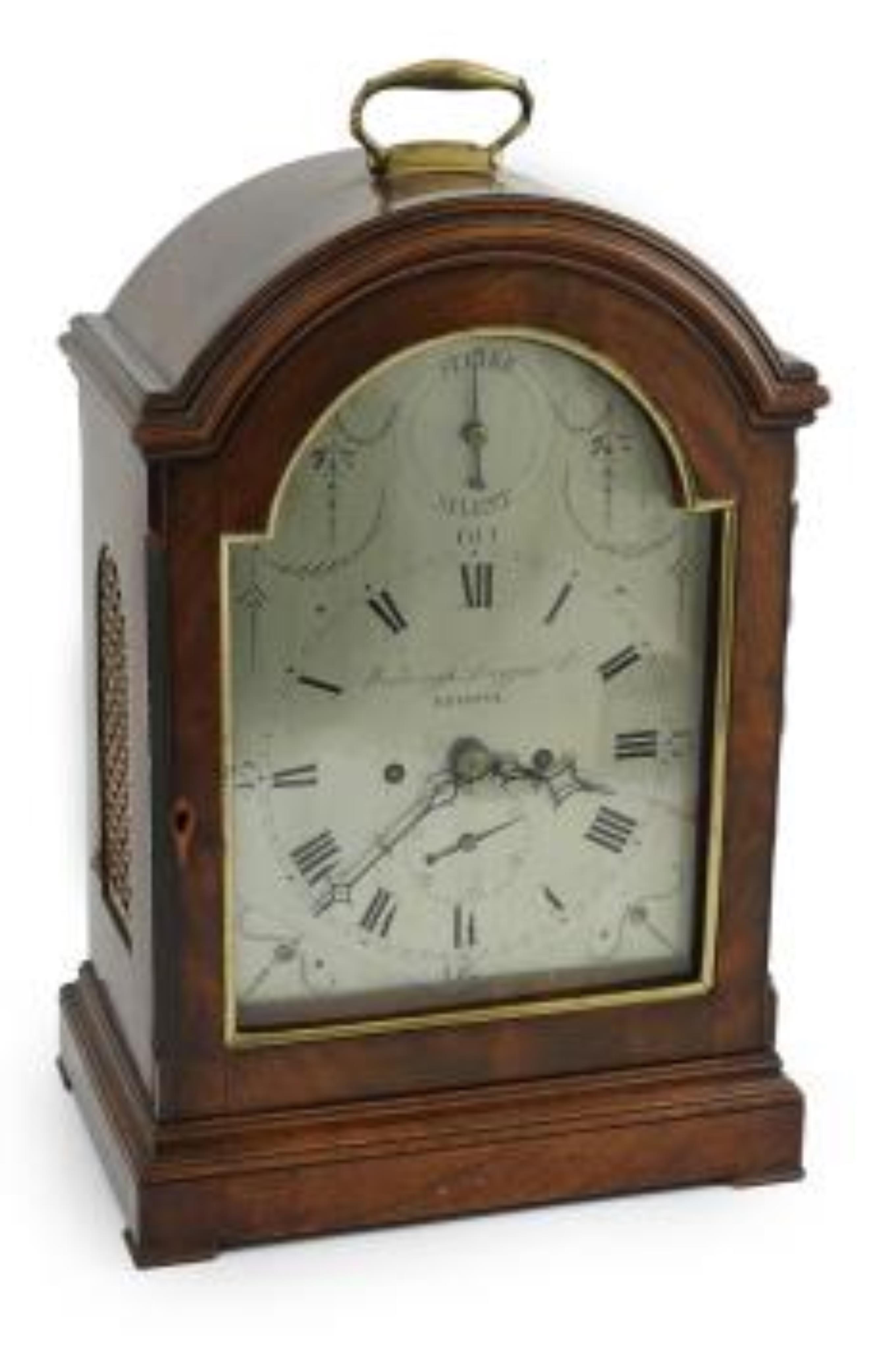 Wasbrough Duggan & Co. Bristol. A George III mahogany eight day hour repeating bracket clock